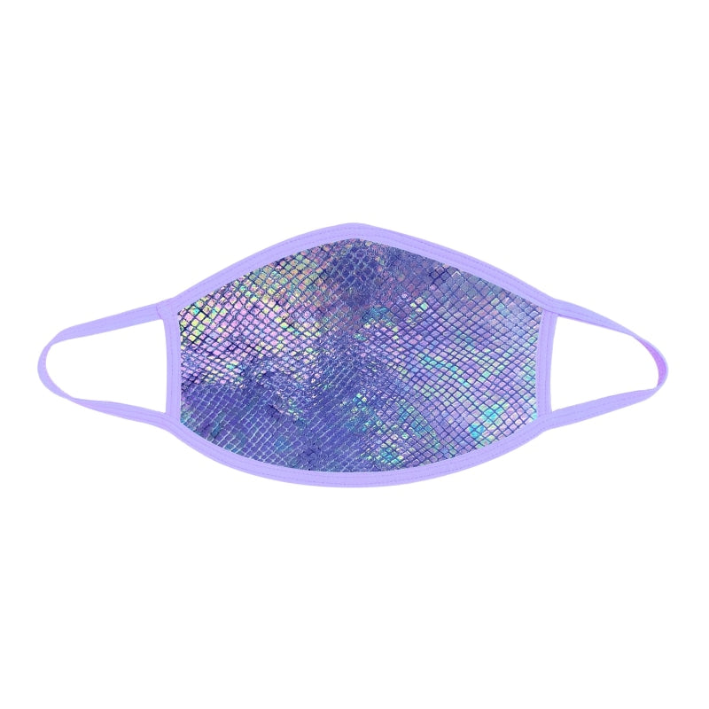 Purple Python Holographic Face Mask With Lavender Trim - Safety Mask