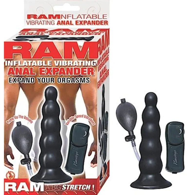 Ram Inflatable Vibrating Anal Expander - Black - MyPleasure