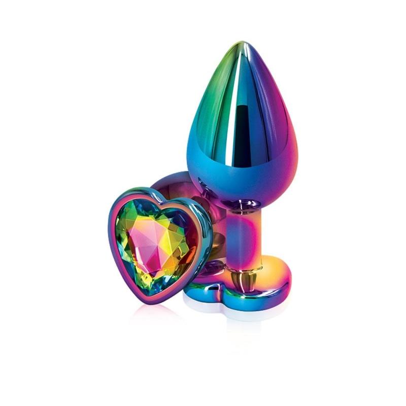 Rear Assets - Mulitcolor Heart - Medium - Rainbow - Anal Toys & Stimulators