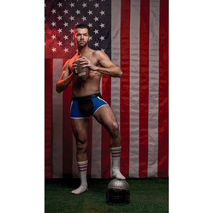 Retro Sport Panel Short - Small - Blue/ Black - MyPleasure