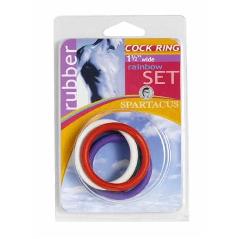 Rubber C-Ring Set - 1.5" - Rainbow - MyPleasure