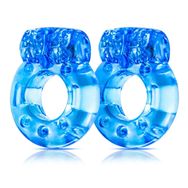 Stay Hard Vibrating Cock Rings - 2 Pack - Blue - MyPleasure
