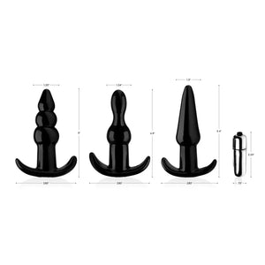 Thrill Trio Anal Plug Set - Black - MyPleasure