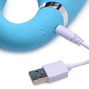 10x Mighty Rider Vibrating Strapless Strap-on - Blue - MyPleasure