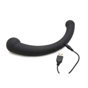 10x Vibra-Crescent Silicone Dual Ended Dildo - Black - MyPleasure