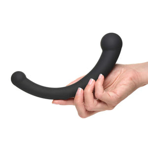 10x Vibra-Crescent Silicone Dual Ended Dildo - Black - MyPleasure
