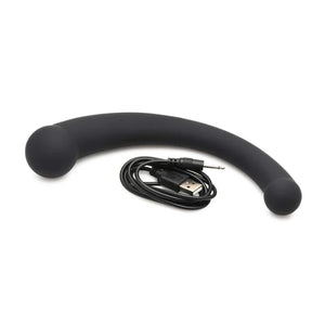 10x Vibra-Crescent Silicone Dual Ended Dildo - Black - MyPleasure