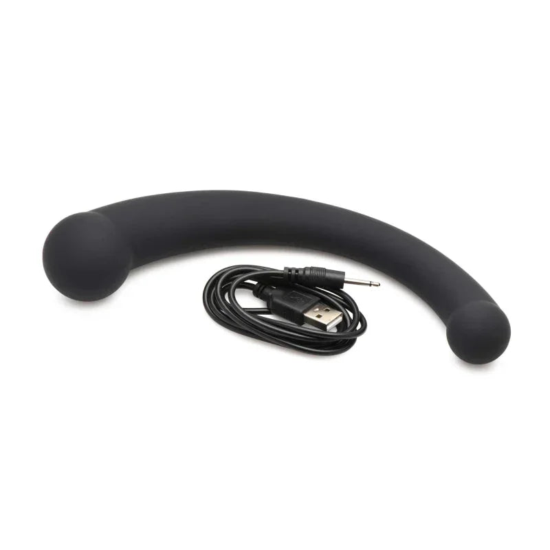 10x Vibra-Crescent Silicone Dual Ended Dildo - Black - MyPleasure