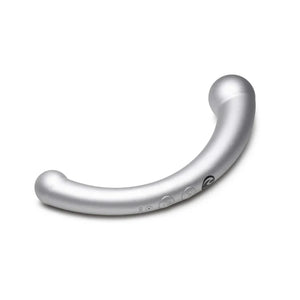 10x Vibra-Crescent Silicone Dual Ended Dildo - Silver - MyPleasure