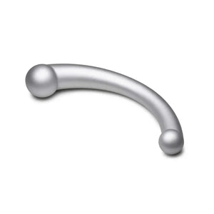 10x Vibra-Crescent Silicone Dual Ended Dildo - Silver - MyPleasure