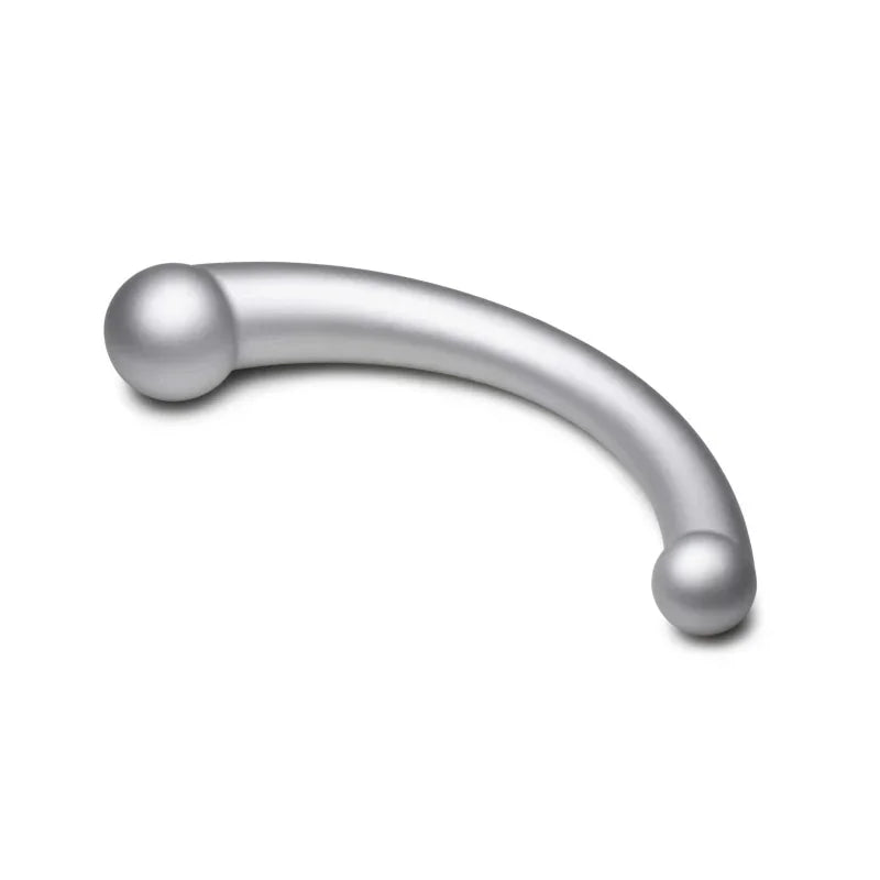 10x Vibra-Crescent Silicone Dual Ended Dildo - Silver - MyPleasure