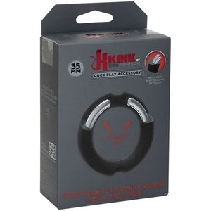 Hybrid Silicone Covered Metal Cock Ring - 35mm