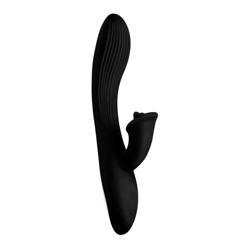 7x Bendable Silicone Clit Stimulating Vibrator - Black