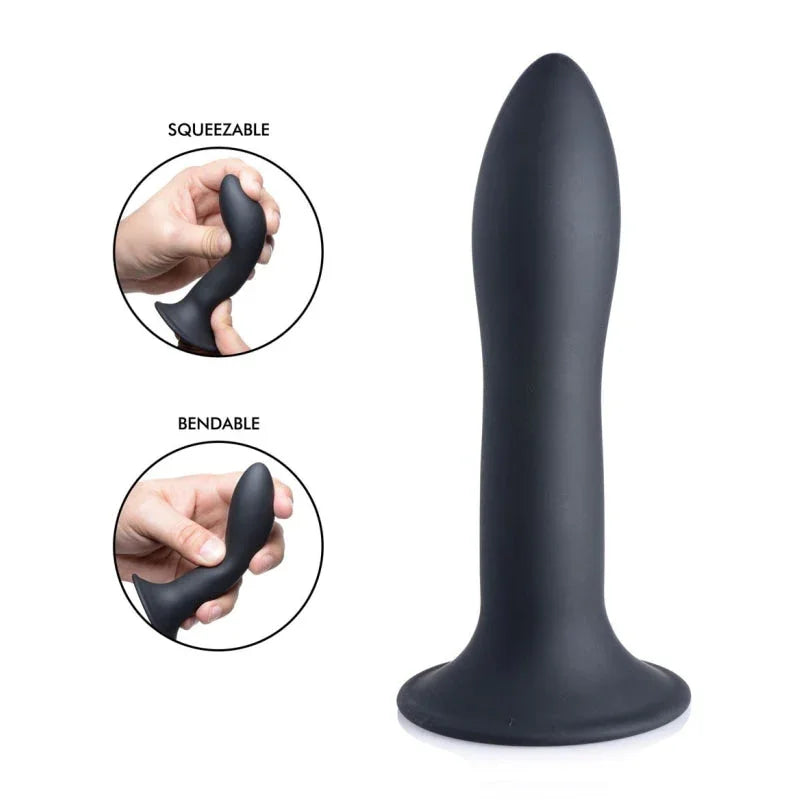 Squeezable Slender Dildo - Black