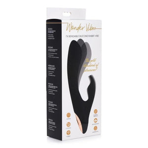 7x Bendable Silicone Rabbit Vibrator - Black