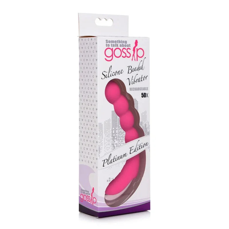 Silicone Beaded Vibrator - Magenta
