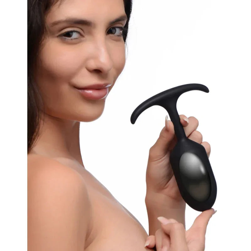 Premium Silicone Weighted Anal Plug - Small