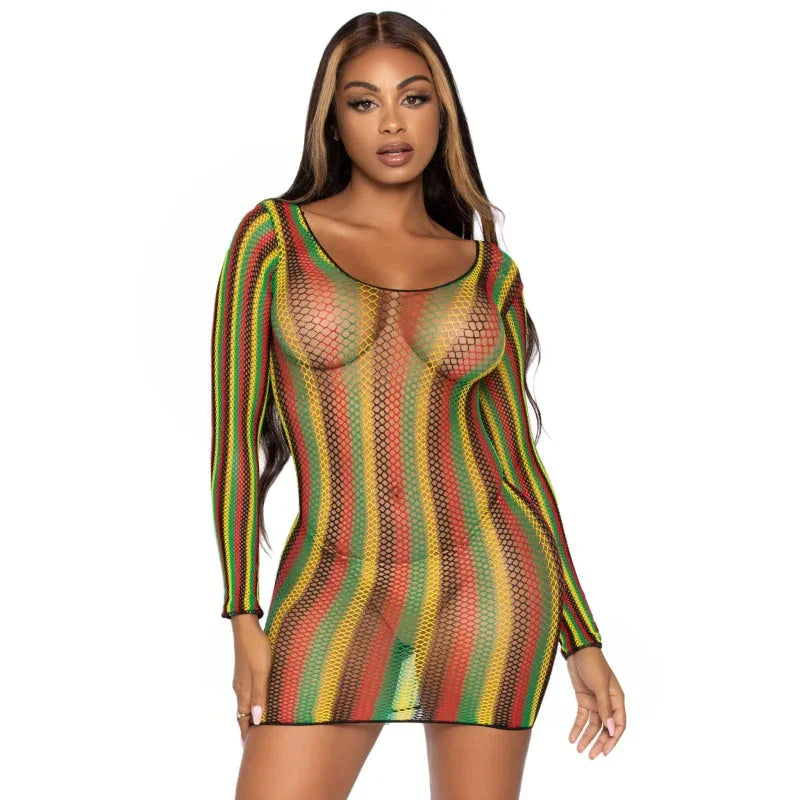Rasta Net Mini Dress - One Size