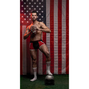 Retro Sport Panel Short- X-Large - Black/ Red