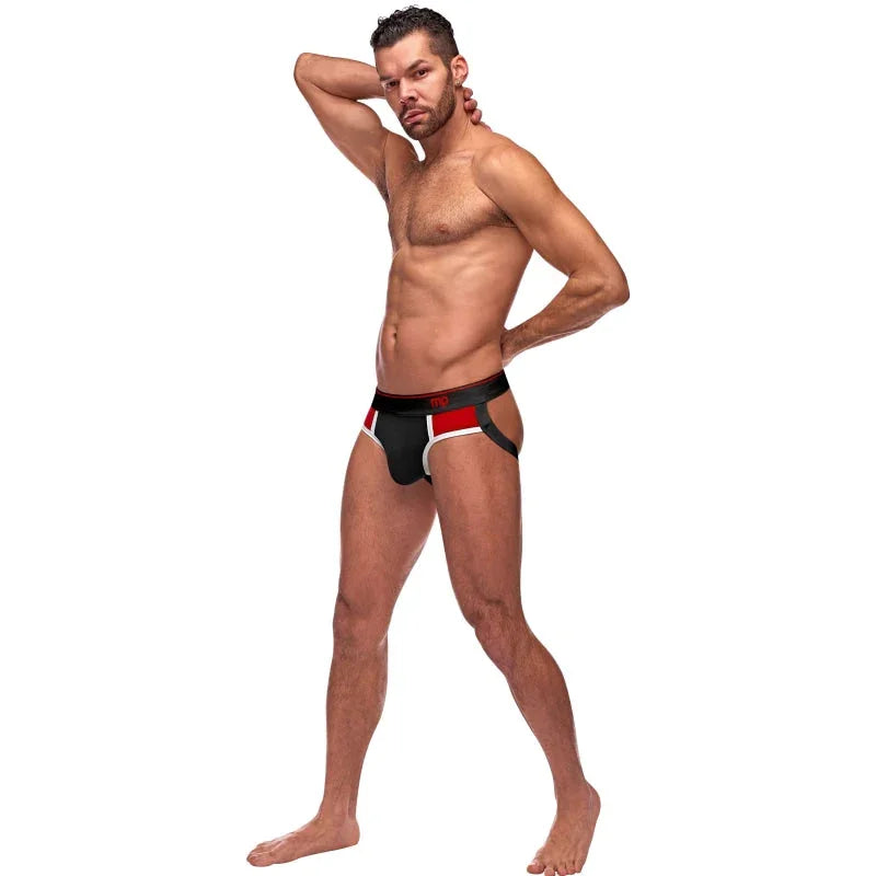 Retro Sport Panel Jock - S/ M - Black/ Red