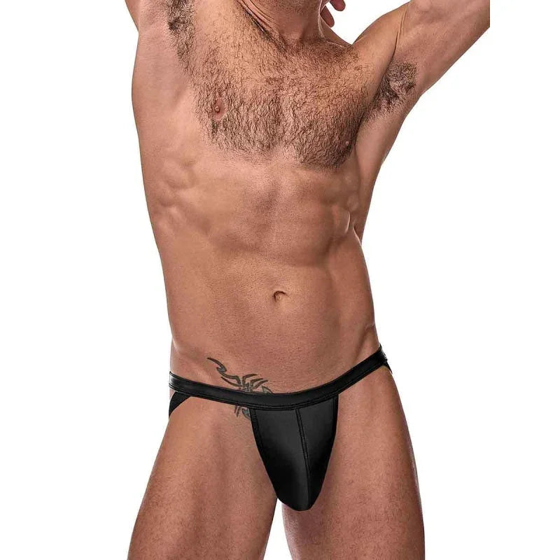 Cage Matte Strappy Ring Jock - L/ XL - Black