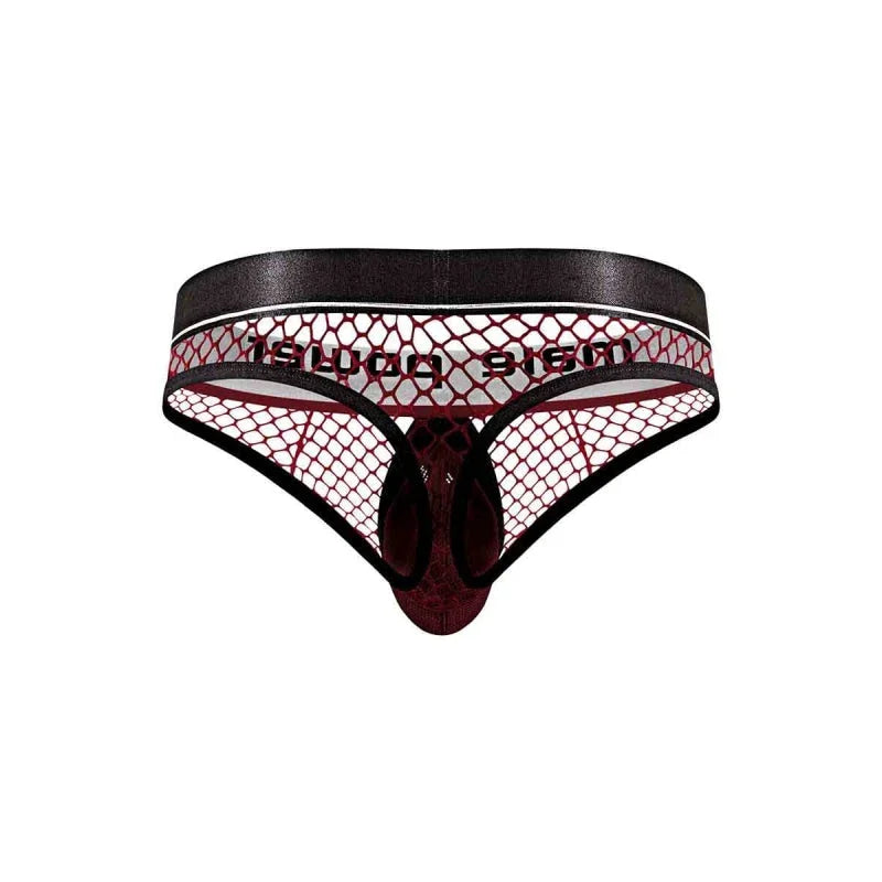 Cock Pit Nte Cock Ring Thong - L/ XL - Burgundy