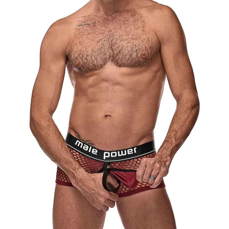Cock Pit Net Mini Cock Ring Short - Large - Burgundy