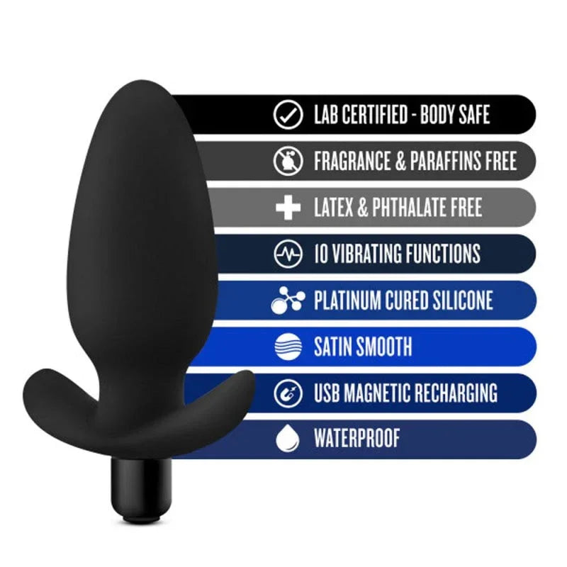 Anal Adventures - Platinum - Silicone Saddle Plug - Black