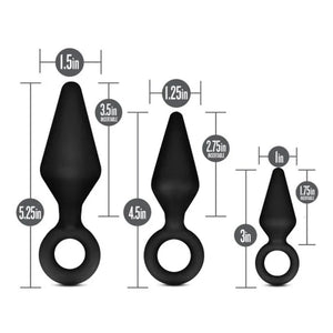 Anal Adventures - Platinum - Silicone Loop Plug Kit - Black