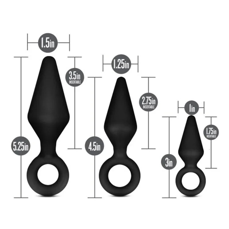 Anal Adventures - Platinum - Silicone Loop Plug Kit - Black