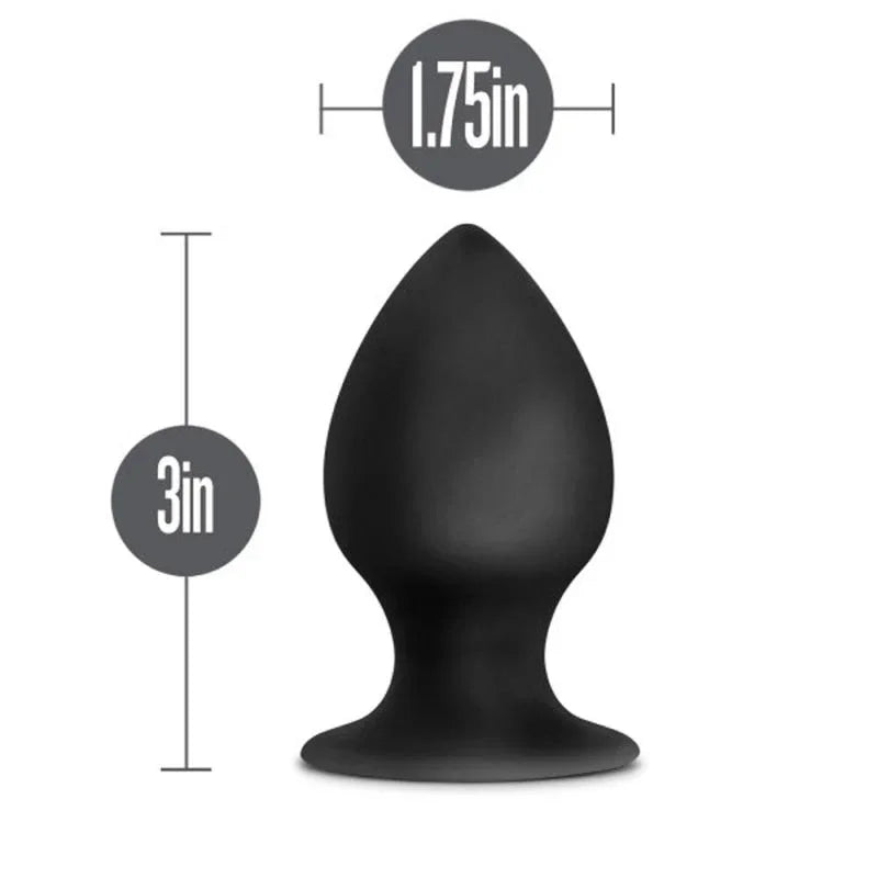 Anal Adventures - Platinum - Silicone Anal Stout Plug - Medium - Black