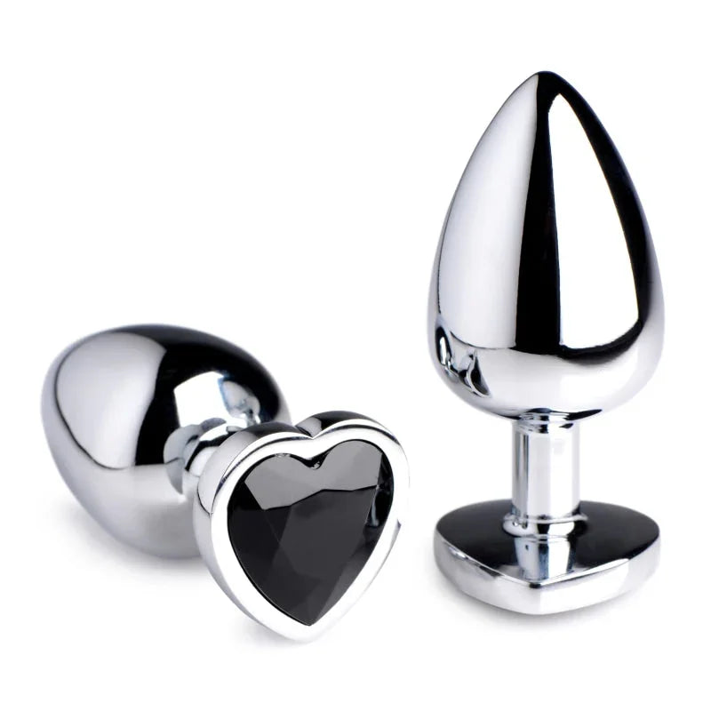 Black Heart Gem Anal Plug - Large