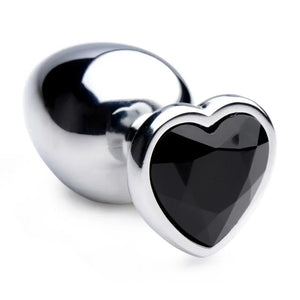 Black Heart Gem Anal Plug - Large