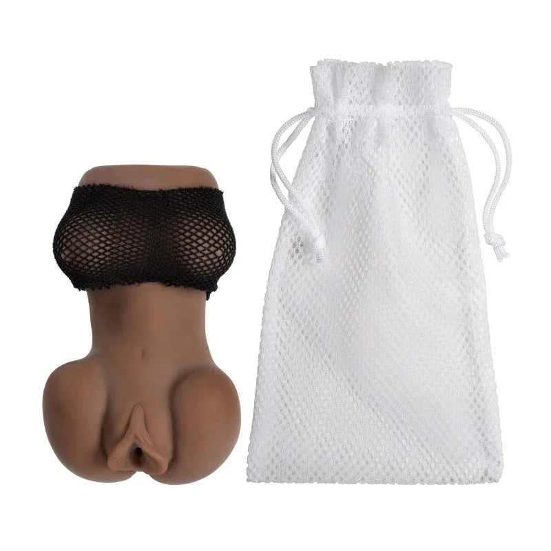 Cloud 9 Mini Body Dual Stroker Pleasure Pussy and Ass - Brown