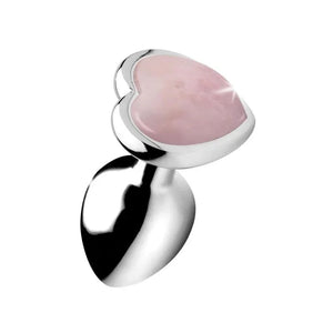 Rose Quartz Heart Anal Plug -Small