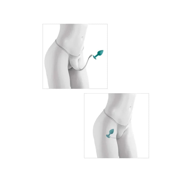 Hookup Panties Crotchless Secret Gem - White - XL - Xxl