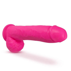 Neo Elite - 11 Inch Silicone Dual Density Cock With Balls - Neon Pink