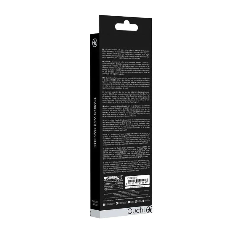 Teasing Wax Candles Large - Blk - 4-Pack