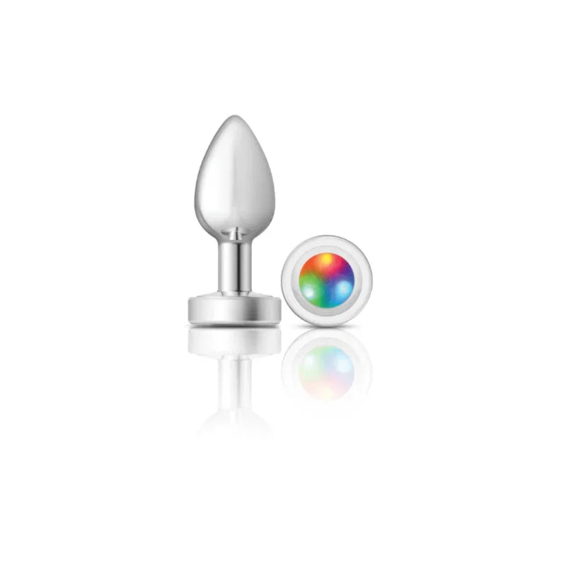 Cheeky Charms - Silver Metal Butt Plug - Light Up - Small