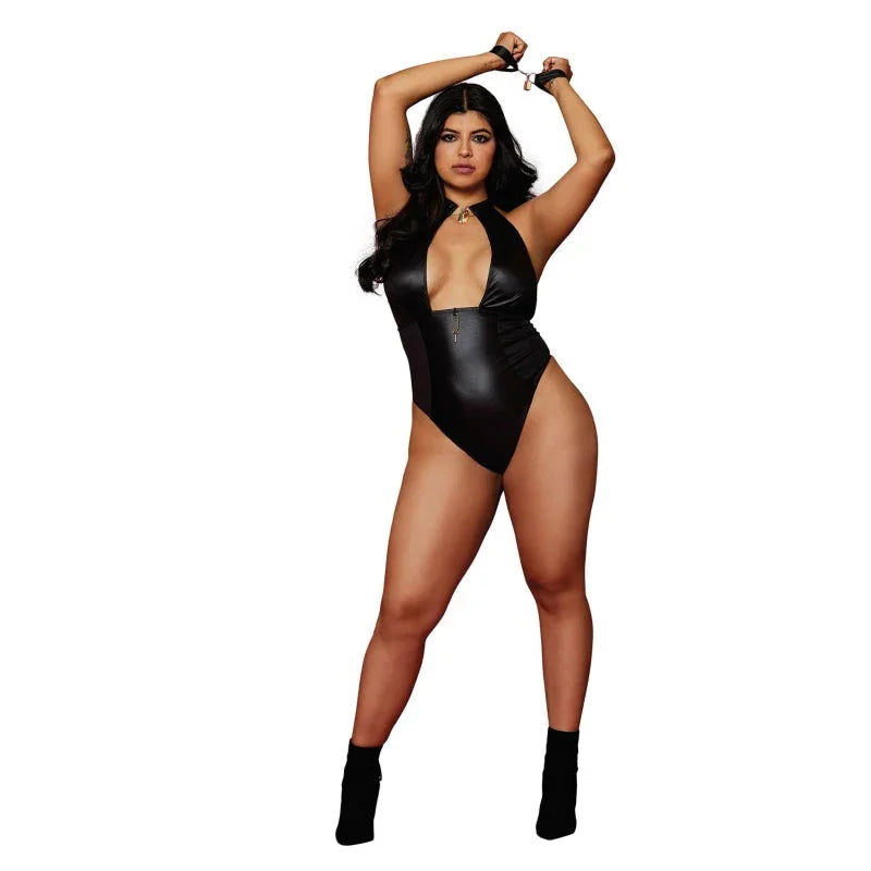 Fetish Teddy and Restraints - Queen Size - Black