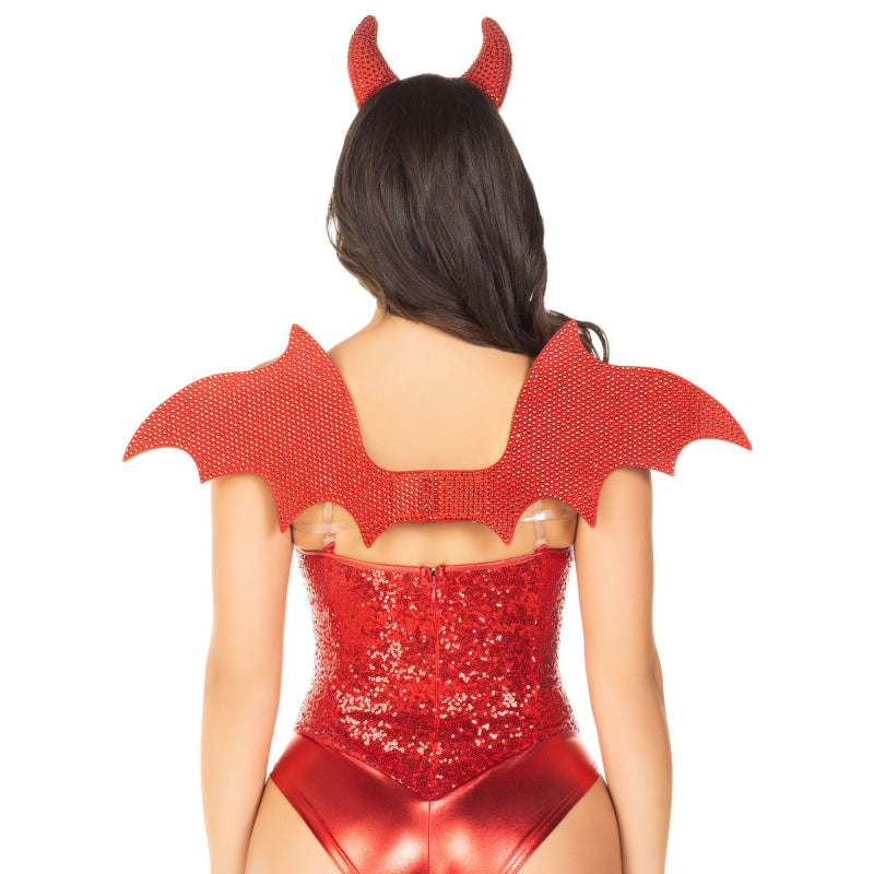 2 Pc Devil Kit, Includes Wings and Headband - Red