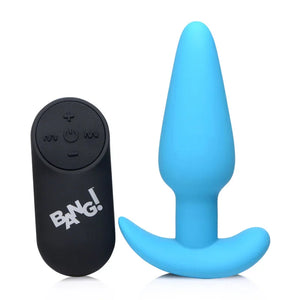 21x Silicone Butt Plug With Remote - Blue - MyPleasure