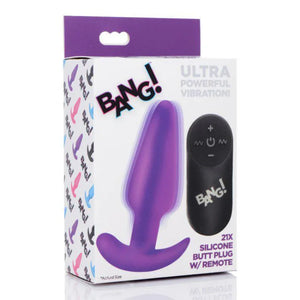 21x Silicone Butt Plug With Remote - Purple - MyPleasure