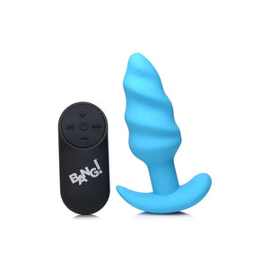 21x Silicone Swirl Plug With Remote - Blue - MyPleasure