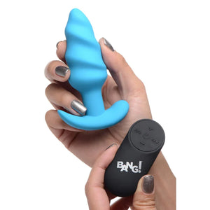 21x Silicone Swirl Plug With Remote - Blue - MyPleasure