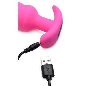 21x Silicone Swirl Plug With Remote - Pink - MyPleasure