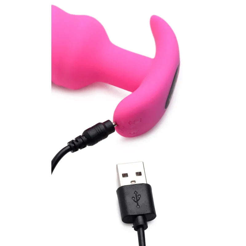 21x Silicone Swirl Plug With Remote - Pink - MyPleasure