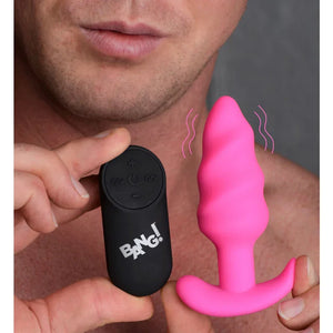 21x Silicone Swirl Plug With Remote - Pink - MyPleasure