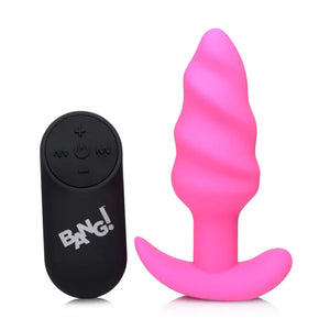 21x Silicone Swirl Plug With Remote - Pink - MyPleasure