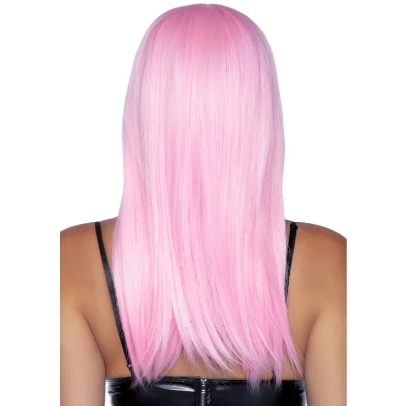 24 Inch Long Straight Bang Wig Pink - MyPleasure